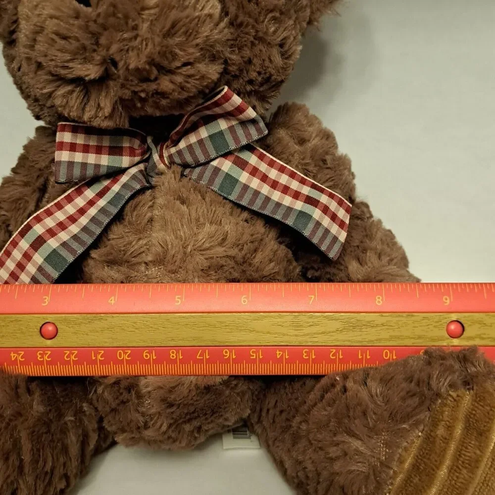 Walgreens Brown Plush Soft Hug Bear 10 Inch Plaid Bow